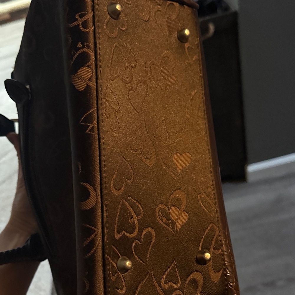 Brighton Dark Brown Satchel with Heart Details - Picture 5 of 5